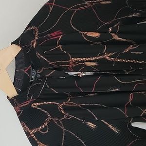 Tassel - print georgette Tie neck dress size 16W